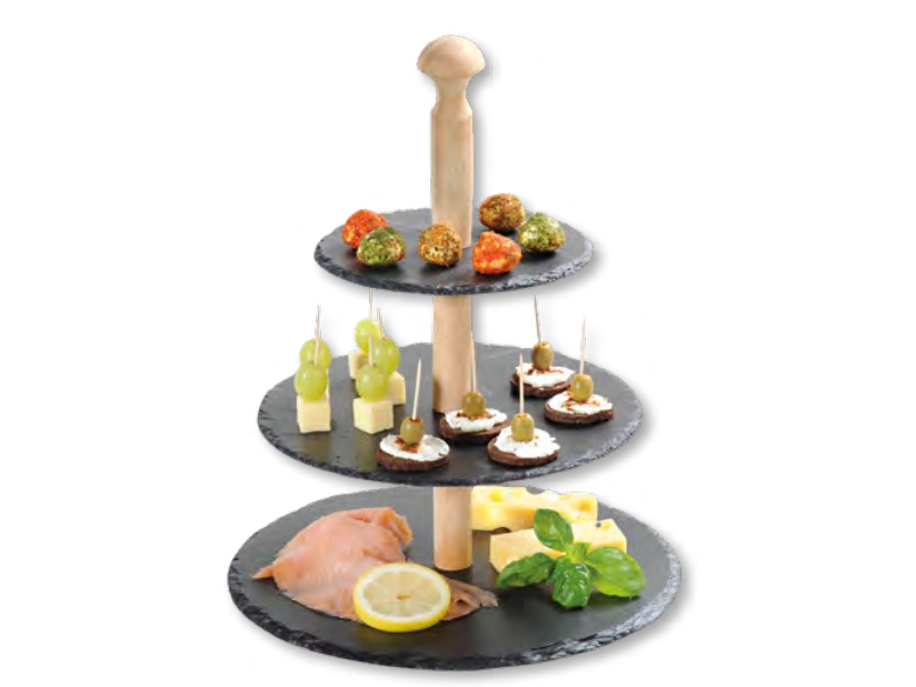 Kesper 38119, Skiferplade, Bamboo, Sort, Træ, Rund, 300 mm, 300 mm