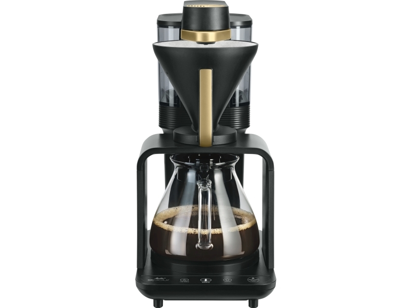 Melitta 1024-12, Filter Kaffemaskine, Kaffebønner, Indbygget Kværn, 1515 W, Sort, Guld