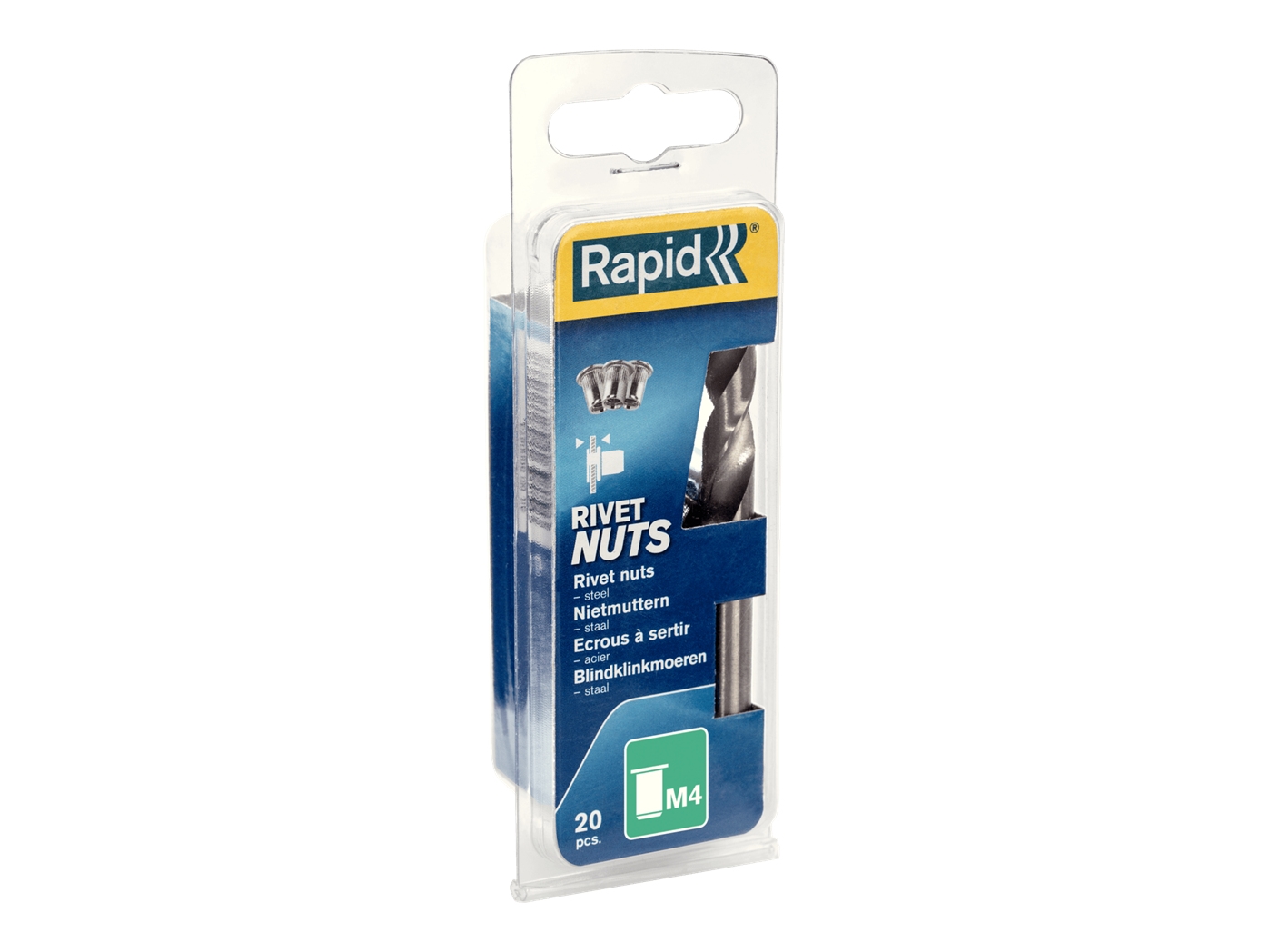 Rapid nittebolte M4, Nittemøtrik, Stål, Hvid, M4, RP110, 35 mm