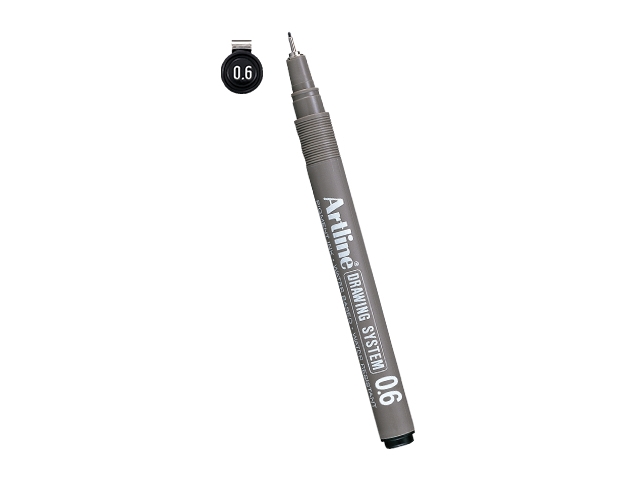 Fineliner Artline Drawing Pen Ek236, 0,6 Mm, Sort