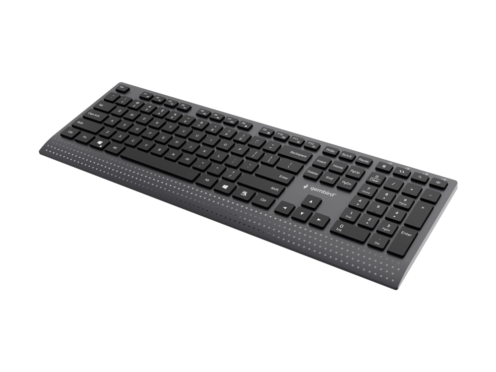 Gembird - Tastatur - Slim, Multimedia - Full Size - Usb, Usb-C - Qwerty - Usa - Sort