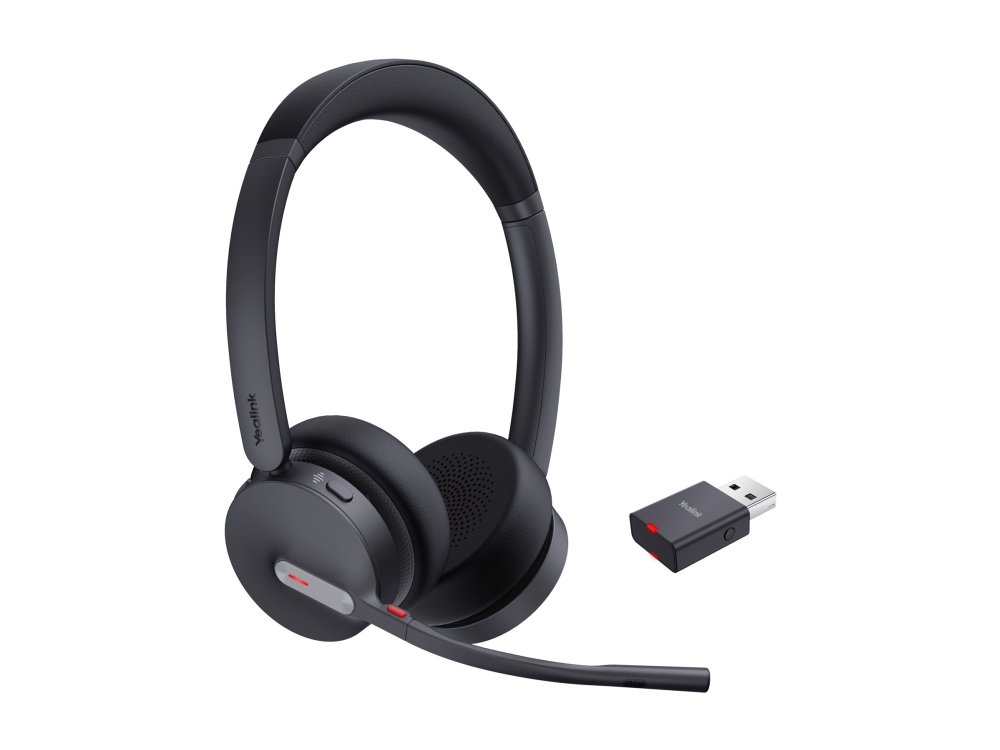 Yealink Wh64 Hybrid Dual - Headset - På Øret - Dect / Bluetooth - Trådløs - Usb-A Via Dect Adapter - Certified For Microsoft Teams