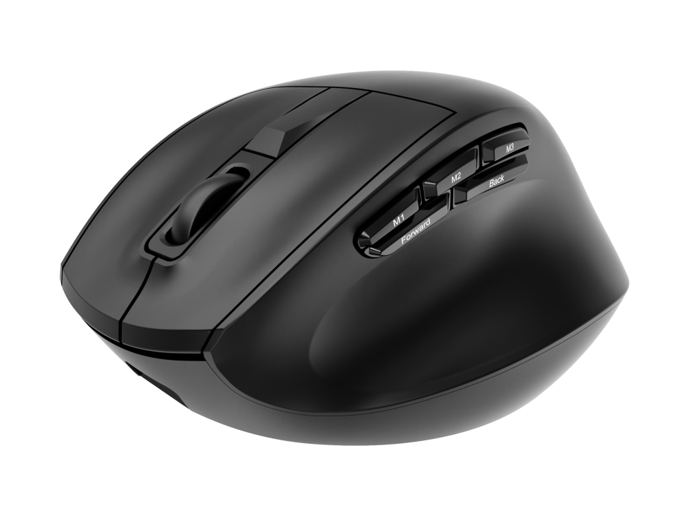 Drahtlose Maus Mit Drei Betriebsmodi, 9 Tasten, Ergonomisch, Schwarz