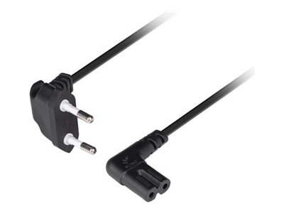 Lanberg - Strømkabel - Europlug Vinklet Til Power Iec 60320 C7 Vinklet - 2.5 A - 1.8 M - Sort