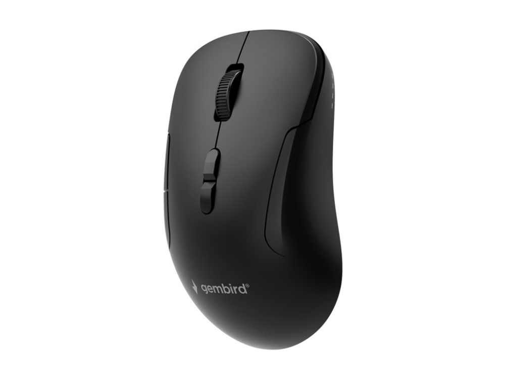 Gembird Musw2-7B-01, Beidhändig, Optisch, Rf Wireless + Bluetooth, 1600 Dpi, Schwarz