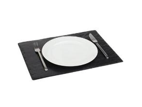 APS naturskiferplade (B)450 x (T)300 mm, antracit, materialetykkelse 6–9 mm, møbelbeskyttende fødder på – 1 stk. (996)