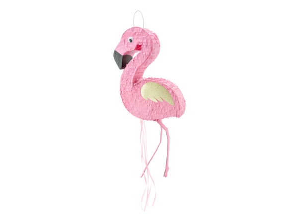 Partydeco Piñata - Flamingo, 25X55x8cm, Standard-Pinata, Weiblich, Schwarz, Pink, Weiß, Flamingo, 250 Mm, 80 Mm