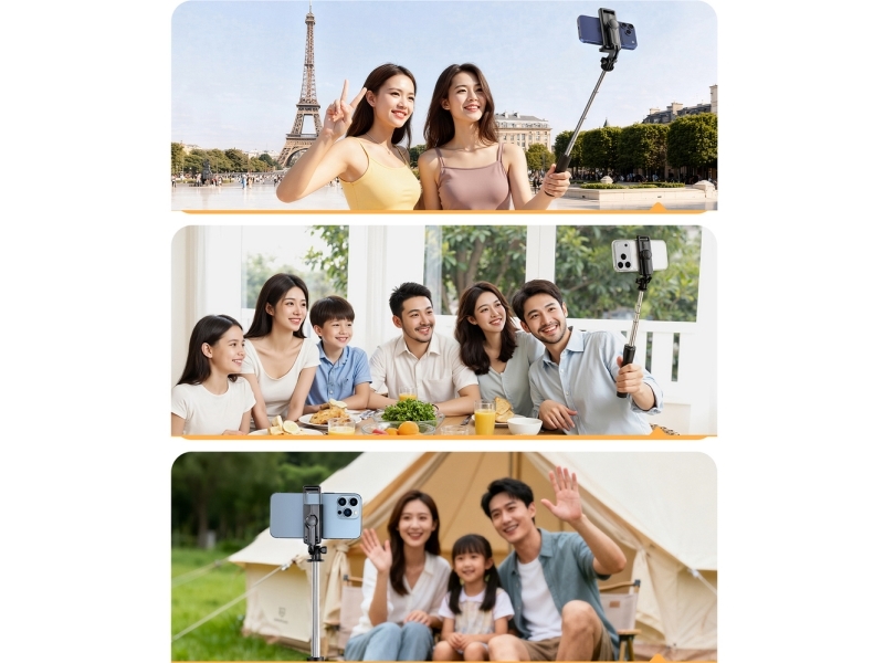 Selfie Stick Orico Spv68 Mini Tripod Bluetooth 360 Degree Rotation 68 Cm - Black