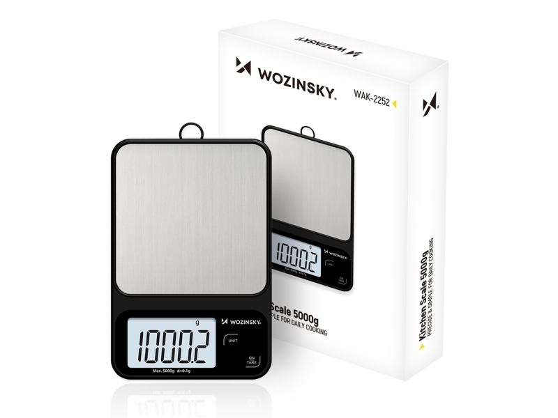 Wozinsky Wak-2252 Kitchen Scale Accurate With Large Lcd Display Up To 5 Kg - Black