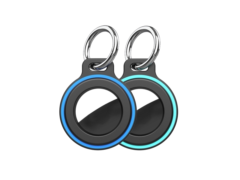 Airtag Case With Spring Buckle, Set Of 2 - Black