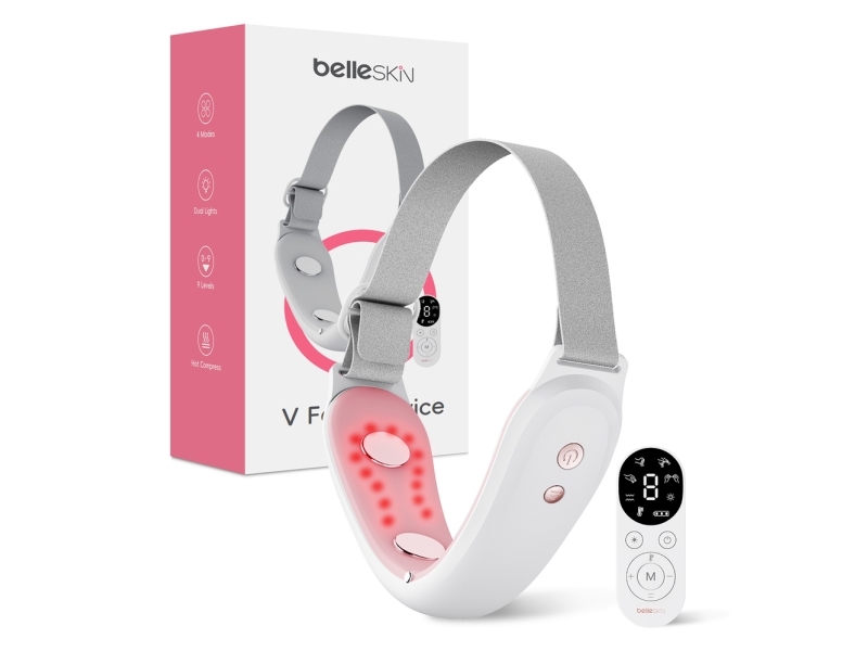 Belleskin By Maxgroom M-170 Ems Led Face And Chin Massager - White