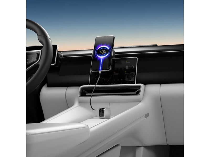 Cuktech Grau Auto-Ladegerät Mit Usb-C-Kabel Cc903p Display, 100W, 5A, 1 X Usb-A - 1 X Usb-C, - Bild 3