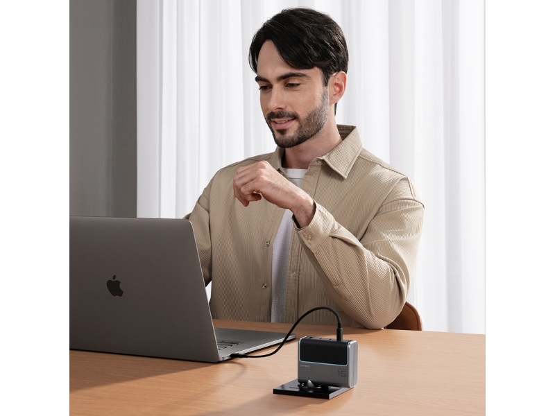 Cuktech AD1404UEU Ladegerät 140W GaN 3x USB-C + USB-A + USB-C-Kabel, grau