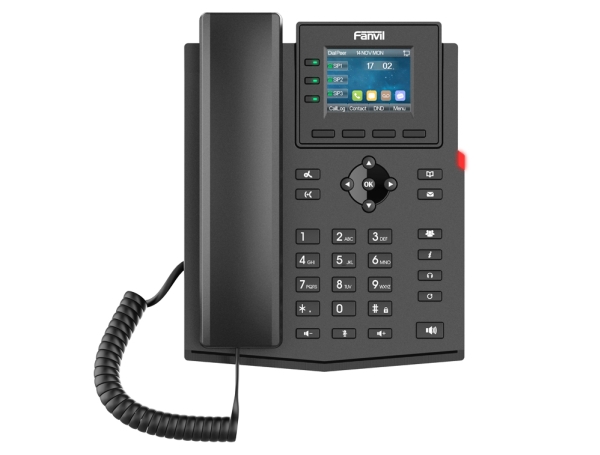 Fanvil X303-2, IP telefon, Sort, Forbundet håndsæt, Bord/Væg, Linux, 4 Linier
