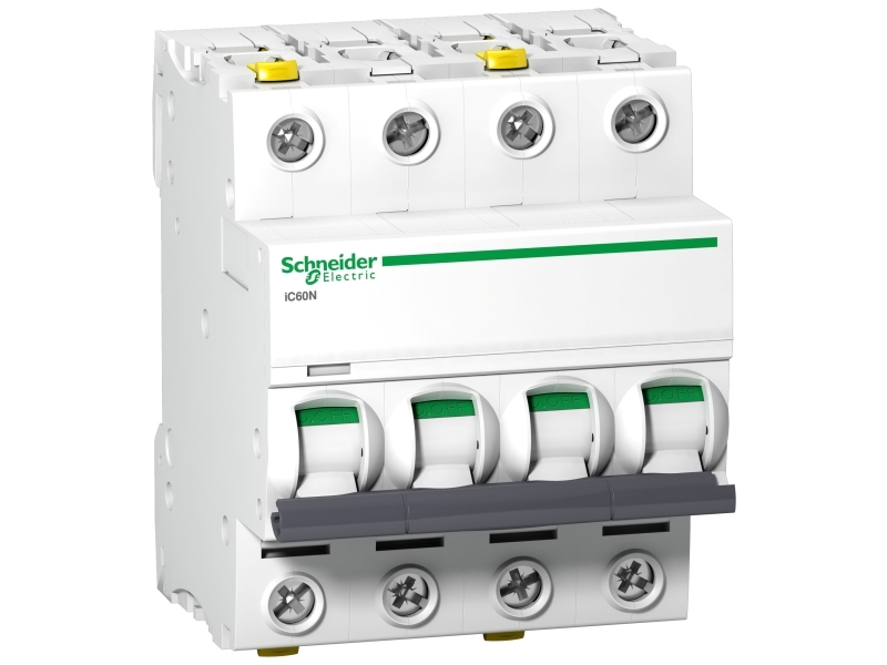 Schneider Electric Automatsikring, Mcb 50A C Karakteristisk, 4 Polet, 10Ka Kortslutningsbrydeevne, 230V Ac, 72Mm Bred