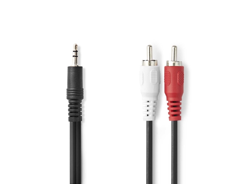 Nedis Cagl22200bk100, 3.5Mm, Hanstik, 2 X Rca, Hanstik, 10 M, Sort