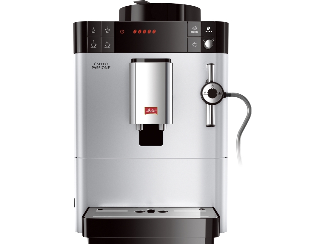 Melitta Caffeo Passione, Espressomaschine, 1,2 L, Kaffeebohnen, Gemahlener Kaffee, Eingebautes Mahlwerk, 1400 W, Silber