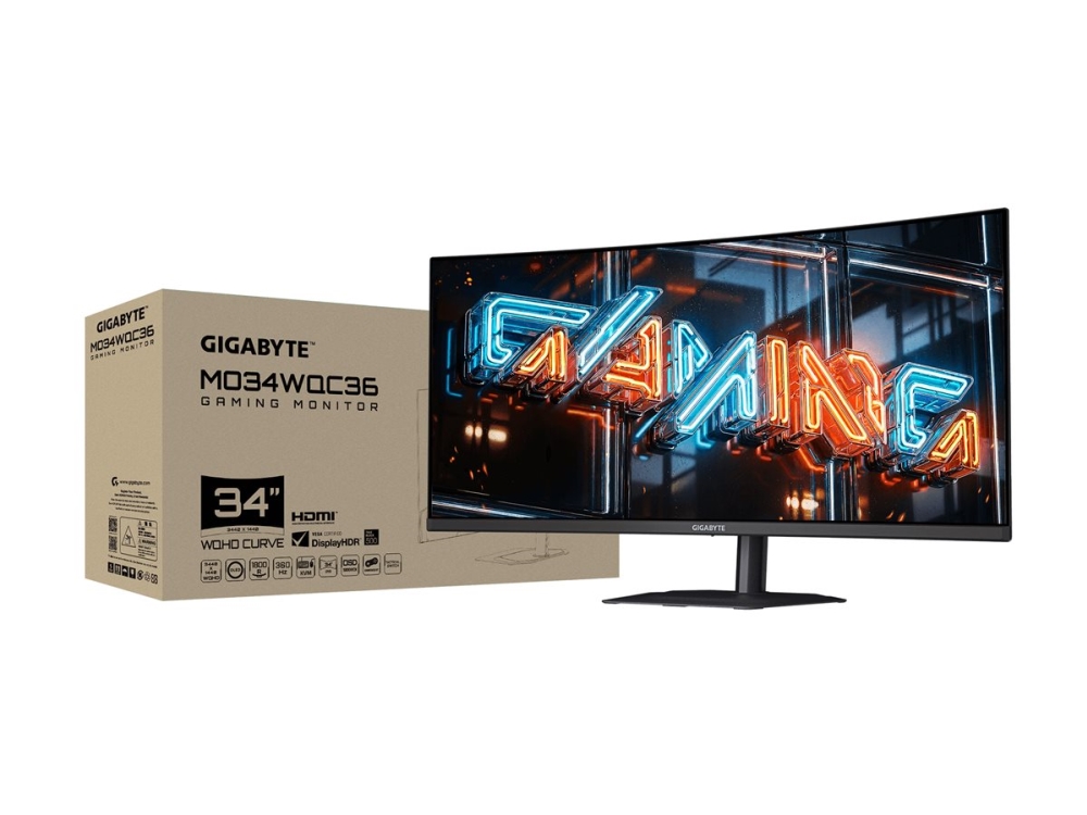 Gigabyte Mo34wqc36 Computermonitor, 86,4 Cm (34"), 3440 X 1440 Px, Wide Quad Hd, Oled, Schwarz
