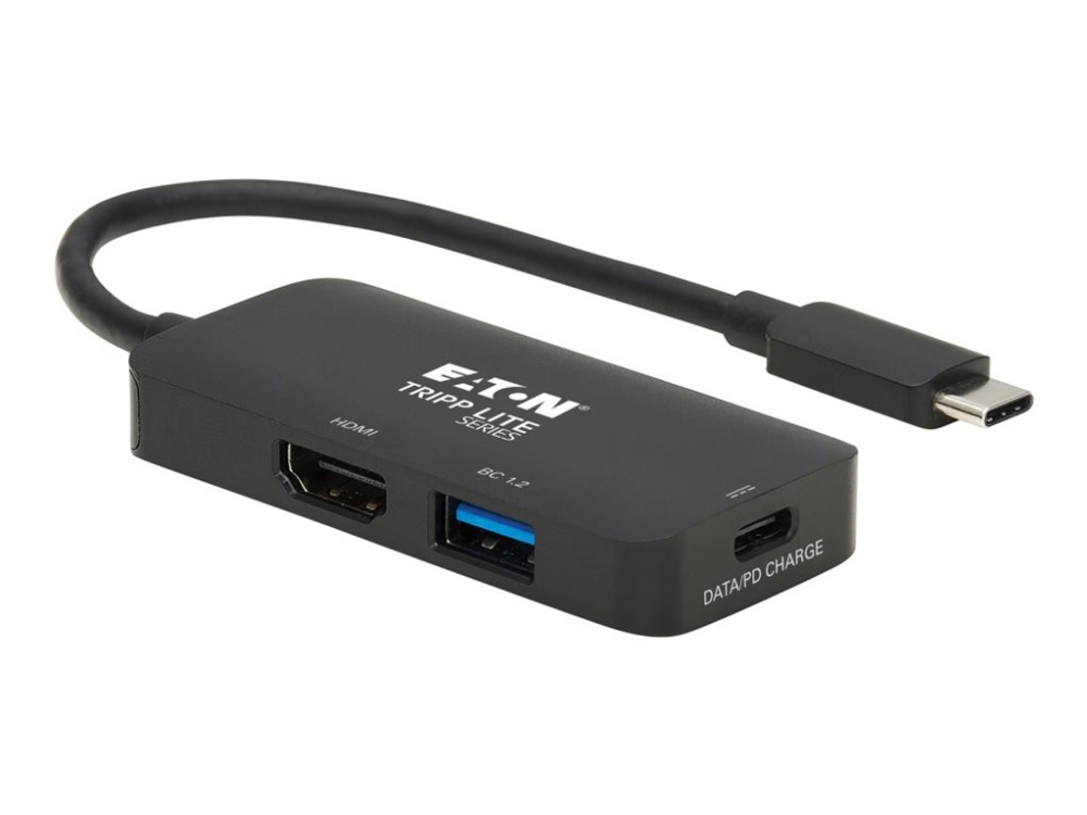 Eaton Tripp Lite Series Usb C Multiport Adapter - Hdmi 4K @ 60 Hz, 4:4:4, Hdr, Usb-A, Usb-C Pd 3.0 Charging (100W), Black - Video / Lyd Adapter - Usb