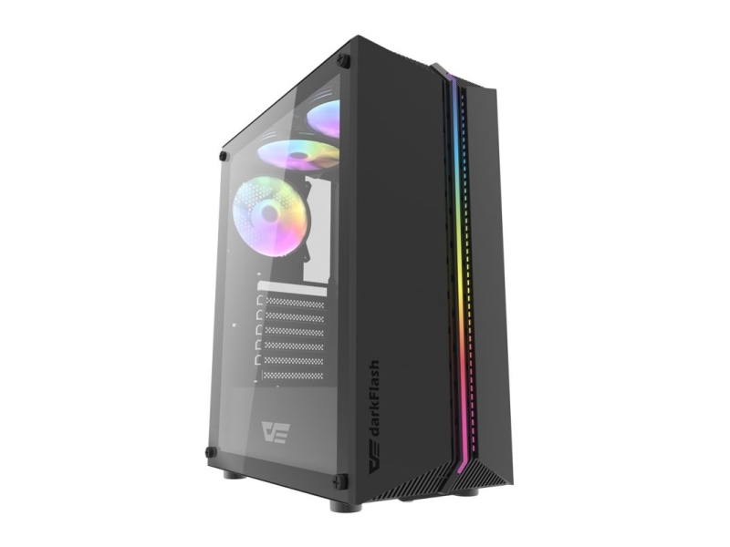 Darkflash Dk151, Midi Tower, Pc, Schwarz, Atx, Itx, Micro Atx, Abs, Gehärtetes Glas, 16 Cm