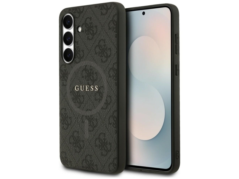 Guess 4G Ring Classic Logo Magsafe Case For Samsung Galaxy S25 Fe - Black