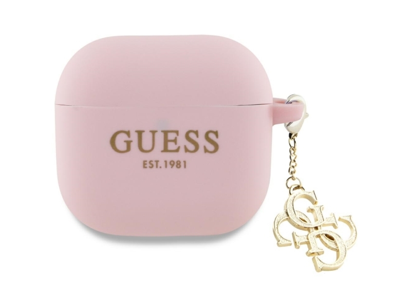 Guess Til Airpods 4 Silikone 4G-Charme Rosa
