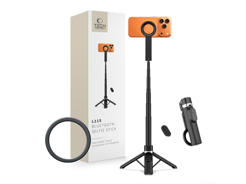 Selfie-Stick 4Kom.Pl Tech-Protect L11s Magsafe Bluetooth Stativ Schwarz
