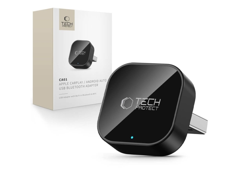 Canva Tech-Protect Ultraboost Ca01 Bilradio Usb Bluetooth 5.4 Matt Sort Med Apple Carplay / Android Auto-Adapter