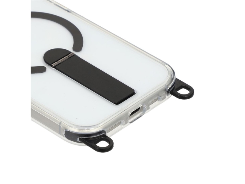 Iphone 17 Case With Stand, Short Strap (30 Cm) And Long Strap (120 Cm), Compatible With Magsafe - Black