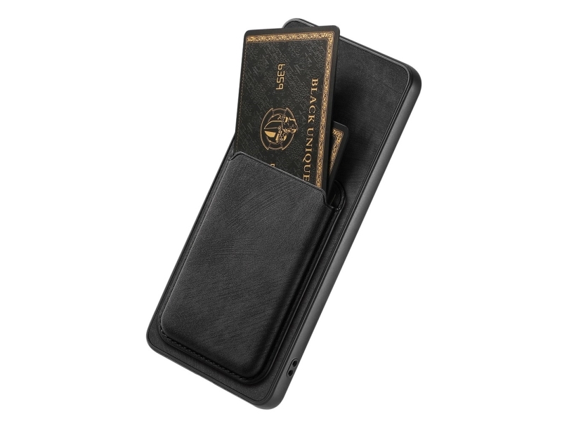 Samsung Galaxy A57 5G Faux Leather Case With Detachable Card Holder, Magsafe Compatible - Black
