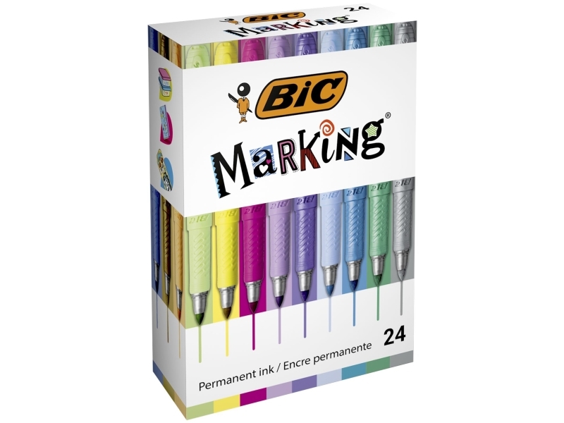 Bic 992731, Blau, Metallisch, Metallicblau, Metallic Green, Metallic Pink, Pink, Violett, Silber, Violett, Gelb, Rundspitze, 1,8 Mm, 0,8 Mm, Glas, Me