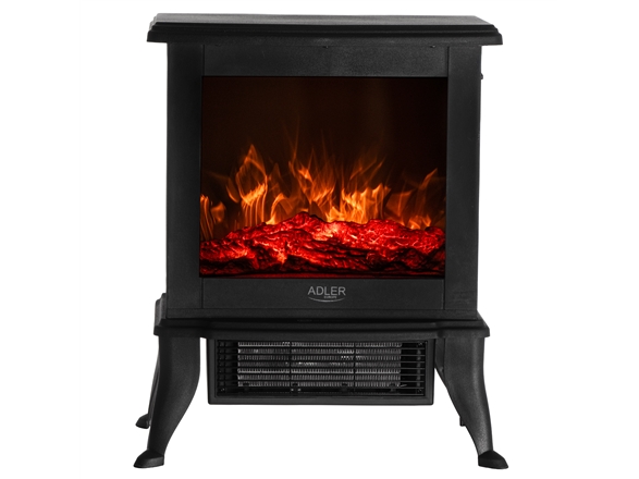 Elektrokamin | 2 Heizstufen: 1000 W / 1800 W | 3D-Flammeneffekt | Adler-Thermostat