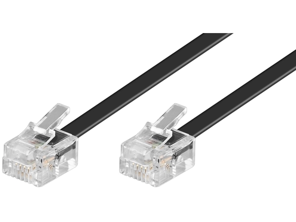 Goobay 50317, 3 m, RJ-11, RJ-11, Sort, Hankjønn, Hankjønn