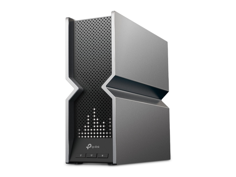 Tp-Link Archer Be800, Wi-Fi 7 (802.11Be), Tri-Band (2,4 Ghz/5 Ghz/6 Ghz), Ethernet/Lan, Schwarz, Edelstahl, Tabletop-Router