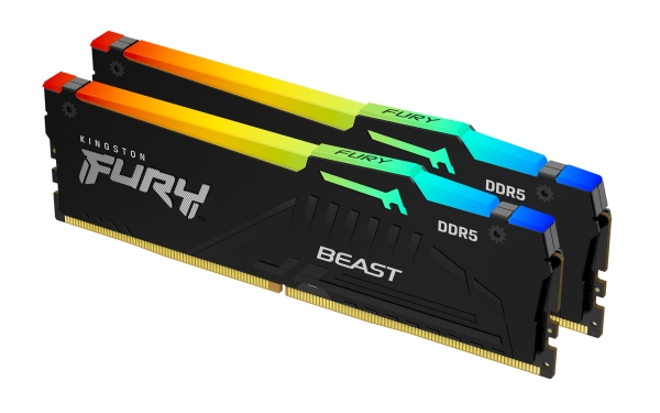 Kingston Technology Fury Beast 32Gb 6000Mt/S Ddr5 Cl36 Dimm (2Er-Kit) Rgb Expo, 32 Gb, 2 X 16 Gb, Ddr5, 288-Pin Dimm