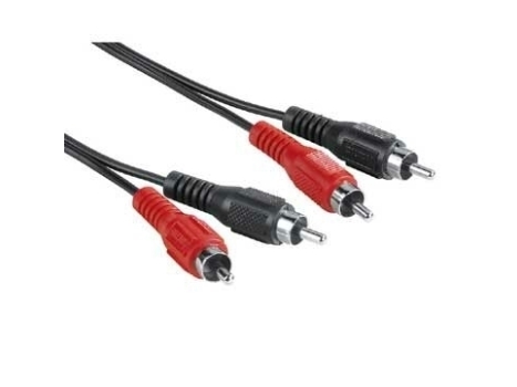 Hama Audio Cable 2 Rca Male Plugs - 2 Rca Male Plugs, 10 M, 2 X Rca, Hanstik, 2 X Rca, Hanstik, 10 M, Sort
