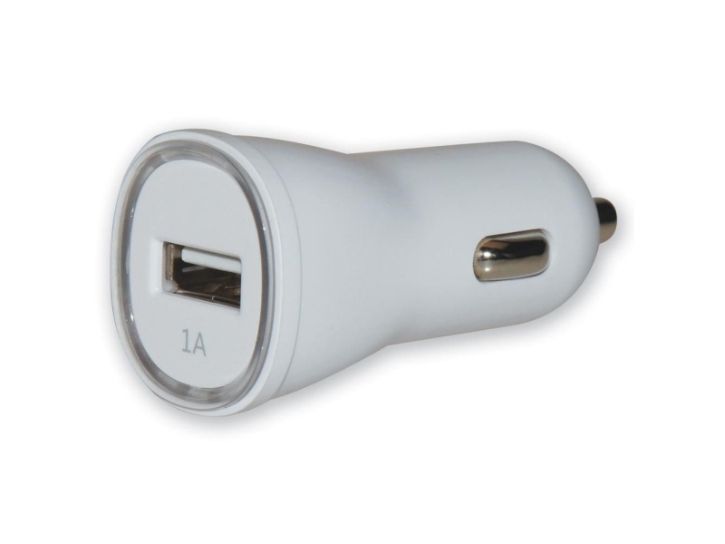 Techly Usb - Auto 5V/1A, Automatisk, Cigartænder, 5 V, 1 A, Hvid