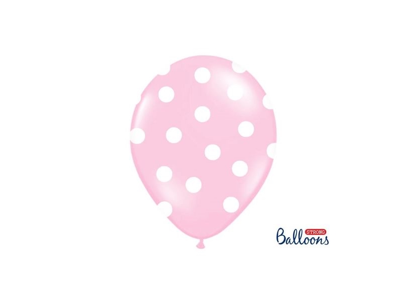 Party Deco Balloons Dots, Light Pink, 30 Cm, 6 Pcs. Universal