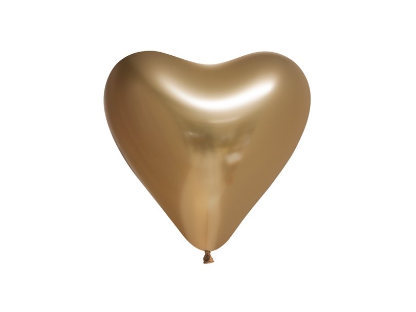 Mirror Guld Hjerte Balloner, 6 Stk