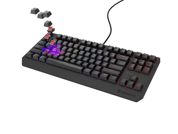 Gaming Tastatur Genesis Thor 230 Tkl Cz/Sk Rgb Mechanisch Outemu Rot Schwarz Hot Swap