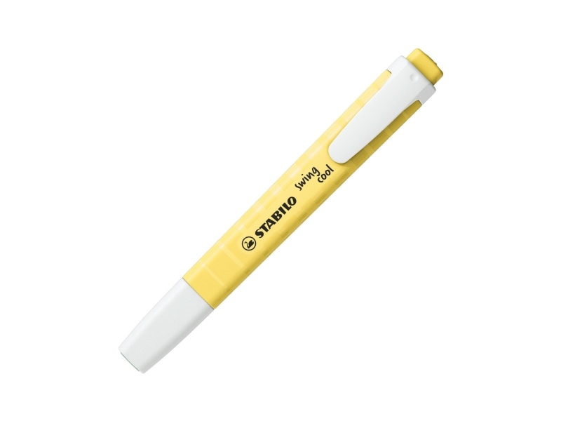 STABILO swing cool Pastel, 1 stk, Gul, Mejselspids, Hvid, Gul, Rund, 1 mm