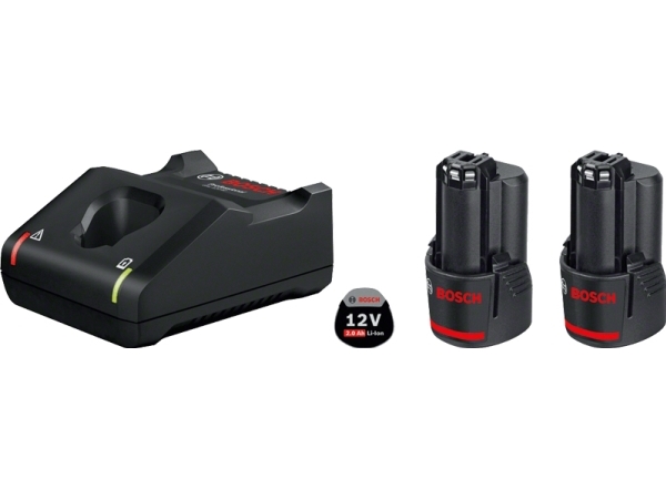 Bosch 1 600 A01 9R8, Batterie- & Ladegerät-Set, 2 Ah, 12 V, Bosch, Schwarz, 0,5 H