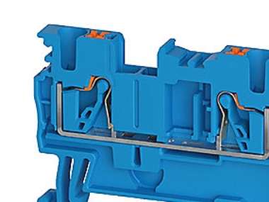 Wieland WTPN 2.5 BL - Rækkeklemme, Push-In, 2,5 mm2, Blå