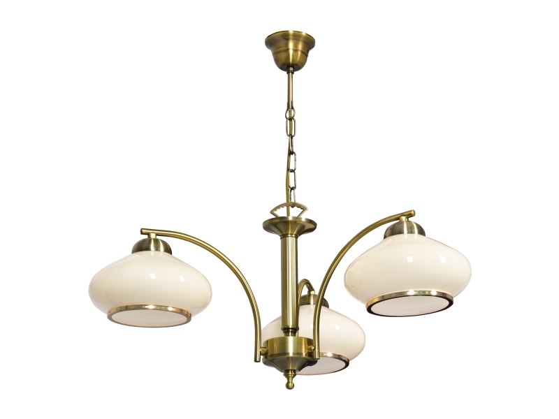 Activejet Klassisk Loft Lysekrone Vedhæng Lampe Rita Patina Triple 3Xe27 Til Stuen, 3 Pære(R ), E27, Ip20, Beige