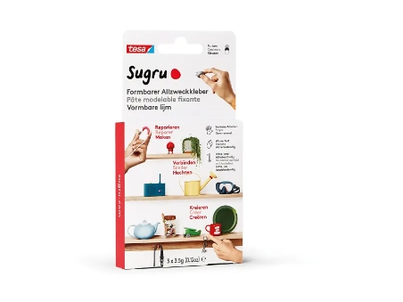 tesa Sugru formbar universalklæber 3x3,5g sort/hvid/grå