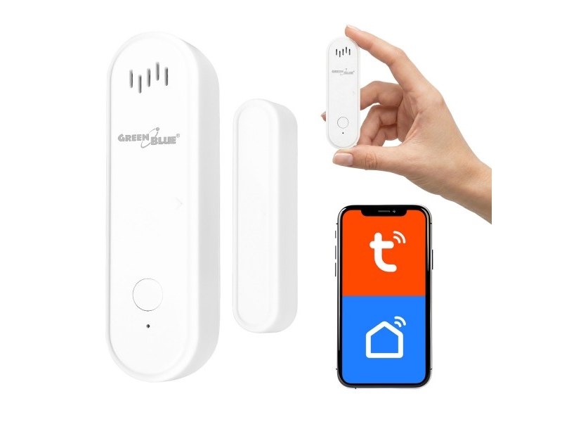 Greenblue Gb478 Door And Window Sensor, Wireless Wifi Reed Switch, Android/Ios Compatible, 3.0V Dc, Lr03x2, With Alarm