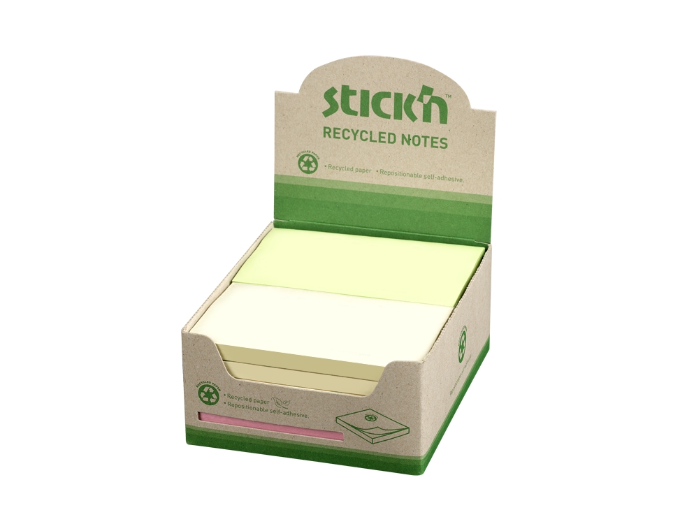Notizblock Recycled 76X127mm 100 Blätter 12Er Pack Sortiert