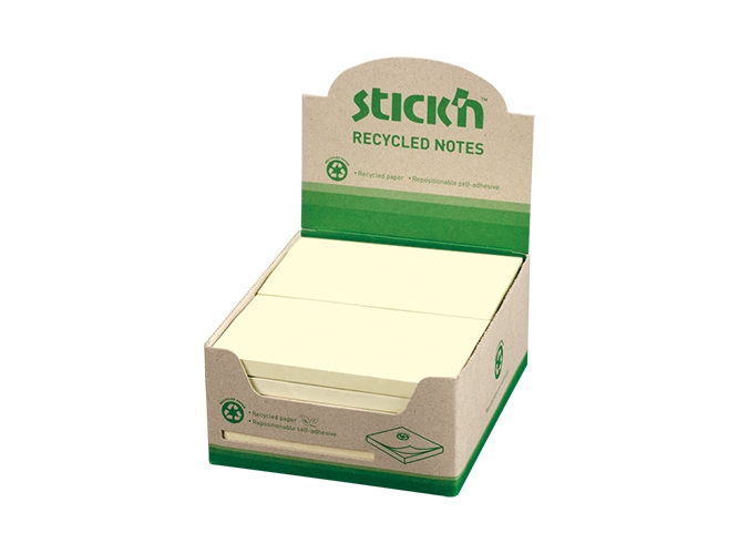 Notizblock Recycled 76X127mm 100 Blätter 12Er Pack Pastellgelb
