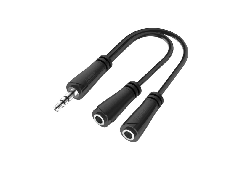 Hama 00200349, 3.5Mm, Stecker, 2 X 3.5Mm, Buchse, 0,15 M, Schwarz