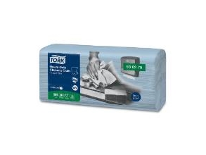 Aftørringsklude, Tork® 530279, genbrugsfiber, blå, pakke med 105 stk